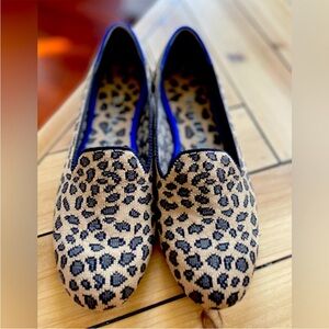 Rothy's Tan and Black Animal Print Loafers. Size 6.5 perfect Scandi Girl style